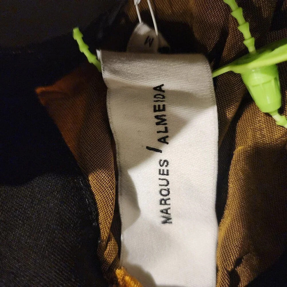 Marques Almeida Velvet Cut-Out Top, NWT, Brown/Gold, Size M - Picture 3 of 4